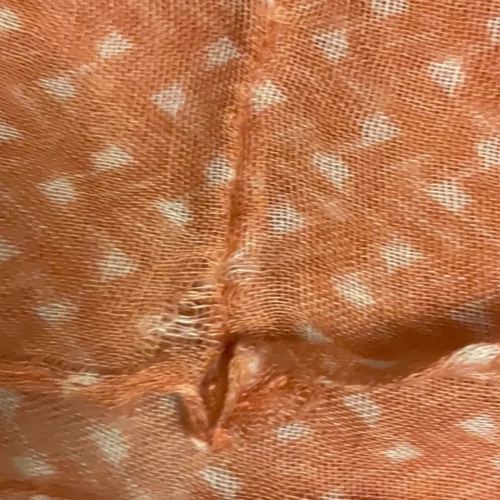 White and Orange Midi Pencil Scarf for Resort Wear